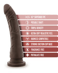 Dr. Skin Plus Realistic 9 in. Triple Density Posable Dildo Brown