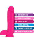 Neo 10 in. Dual Density Dildo with Balls Neon Pink