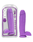 Neo 11 in. Dual Density Dildo with Balls Neon Purple