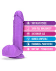 Neo 11 in. Dual Density Dildo with Balls Neon Purple