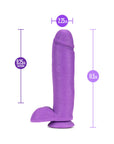 Neo 11 in. Dual Density Dildo with Balls Neon Purple