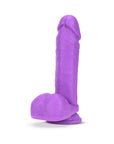 Neo 8 in. Dual Density Dildo with Balls Neon Purple