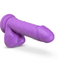 Neo 8 in. Dual Density Dildo with Balls Neon Purple