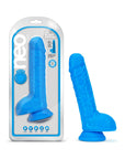 Neo 9 in. Dual Density Dildo with Balls Neon Blue