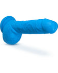 Neo 9 in. Dual Density Dildo with Balls Neon Blue