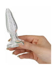 Pillow Talk Fancy Glass Anal Plug with Glitter and Gem Base