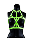 Ouch! Glow in the Dark Bra Harness Neon Green S/M