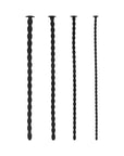 Ouch! Urethral Sounding Advanced Silicone Spiral Screw Plug Set Black 7 mm / 8 mm / 9 mm / 10 mm
