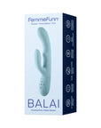 FemmeFunn Balai Rechargeable Silicone Swaying Motion Dual Stimulation Vibrator Light Blue