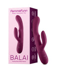 FemmeFunn Balai Rechargeable Silicone Swaying Motion Dual Stimulation Vibrator Dark Fuchsia