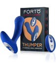 Forto Thumper Rechargeable Remote-Controlled Silicone Thumping Anal Vibrator Blue