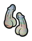 Pastease Penis: Holographic Silver Dick Nipple Pasties