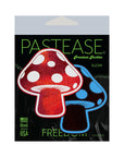 Pastease Mushroom: Shiny Red & White Glow-in-the-Dark Shroom Nipple Pasties