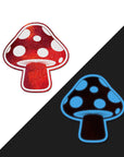 Pastease Mushroom: Shiny Red & White Glow-in-the-Dark Shroom Nipple Pasties