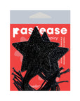 Tassel Pasties: Black Sparkle Star Pastease with Long Fringe Nipple Pasties