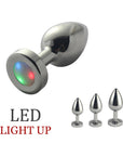 Ple'sur 3-Setting LED Light-Up Metal Anal Plug Small