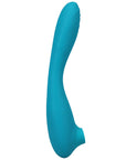 This Product Sucks Rechargeable Bendable Dual Ended Silicone Sucking Clitoral Stimulator & G-Spot Vibrator Teal