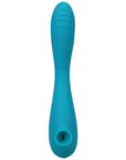 This Product Sucks Rechargeable Bendable Dual Ended Silicone Sucking Clitoral Stimulator & G-Spot Vibrator Teal