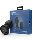Nexus Tornado Rechargeable Remote-Controlled Rotating & Vibrating Textured Silicone Anal Plug Black