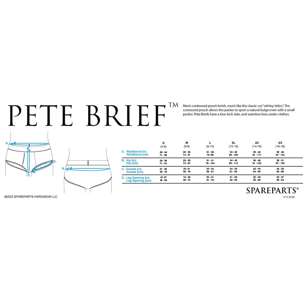 SpareParts Pete Briefs Nylon Packing Underwear Black Size M