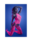 Fantasy Lingerie Glow Captivating High Neck Halter Bodystocking & G-String Set Neon Pink O/S
