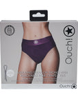 Ouch! Vibrating Strap-on Thong with Removable Butt Straps Purple XS/S