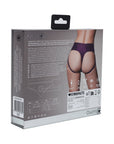 Ouch! Vibrating Strap-on Thong with Removable Butt Straps Purple XS/S