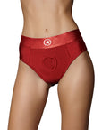 Ouch! Vibrating Strap-on Thong with Removable Butt Straps Red XS/S
