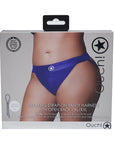 Ouch! Vibrating Strap-on Panty Harness with Open Royal Blue Black XL/XXL