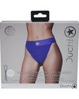 Ouch! Vibrating Strap-on Panty Harness with Open Royal Blue Black XS/S