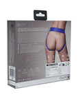 Ouch! Vibrating Strap-on Panty Harness with Open Royal Blue Black XS/S