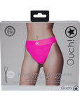 Ouch! Vibrating Strap-on Panty Harness with Open Pink Black XS/S