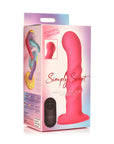 Simply Sweet 21X Vibrating Ribbed Silicone Dildo W/ Remote Pink