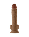 Shaft Model A: 10.5 in. Dual Density Silicone Dildo with Balls Oak
