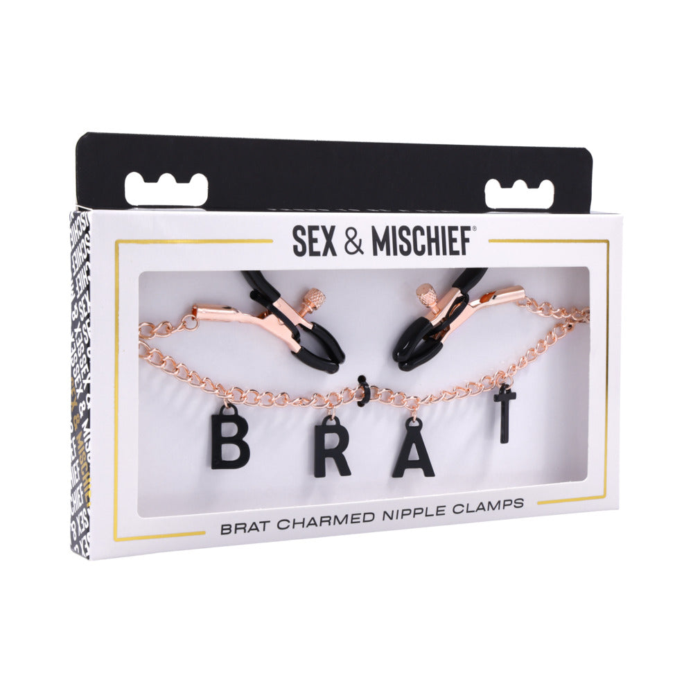 Sportsheets Sex &amp; Mischief Brat Charmed Nipple Clamps