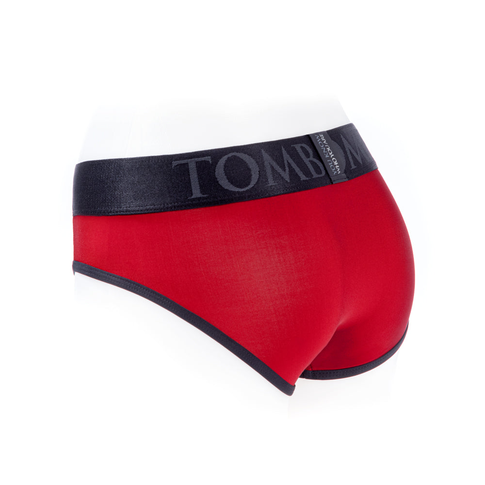 SpareParts Tomboi Cover Brief Style Underwear Harness Nylon Red/Black 5XL