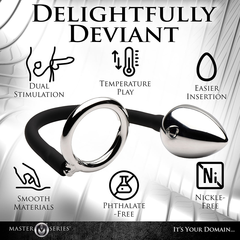 Master Series Tug + Plug Cock &amp; Ball Ring with Anal Plug