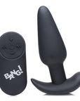 BANG! 21X Vibrating Silicone Butt Plug with Remote Control Black