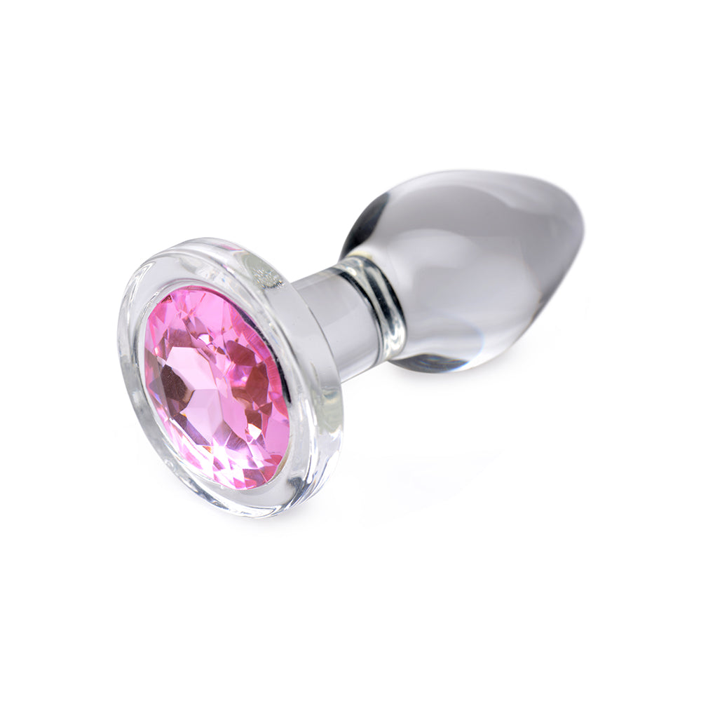 Booty Sparks Pink Gem Glass Anal Plug S