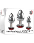 Adam & Eve Three Hearts Gem Anal Plug Set