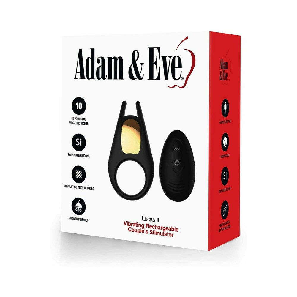 Adam &amp; Eve Lucas II Vibrating Rechargeable Couple's Stimulator