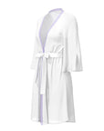 Magic Silk Sheer Passion Flutter Sleeve Robe White/Lavender S/M