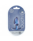 Ouch! Smooth Silicone Anal Plug Medium 3.1 in. Metallic Blue