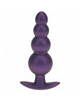 Ouch! Smooth Silicone Beaded Anal Plug 4.6 in. Metallic Purple