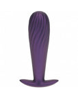 Ouch! Smooth Silicone Ribbed Anal Plug 4.6 in. Metallic Purple