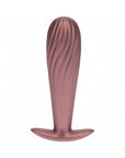 Ouch! Smooth Silicone Ribbed Anal Plug 4.6 in. Rose Gold