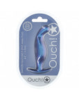 Ouch! Smooth Silicone P-Spot Anal Plug 4.6 in. Metallic Blue