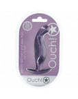 Ouch! Smooth Silicone P-Spot Anal Plug 4.6 in. Metallic Purple