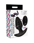 BANG! Rotating & Vibrating Silicone Butt Plug with Remote Black