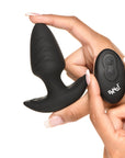 BANG! Rotating & Vibrating Silicone Butt Plug with Remote Black